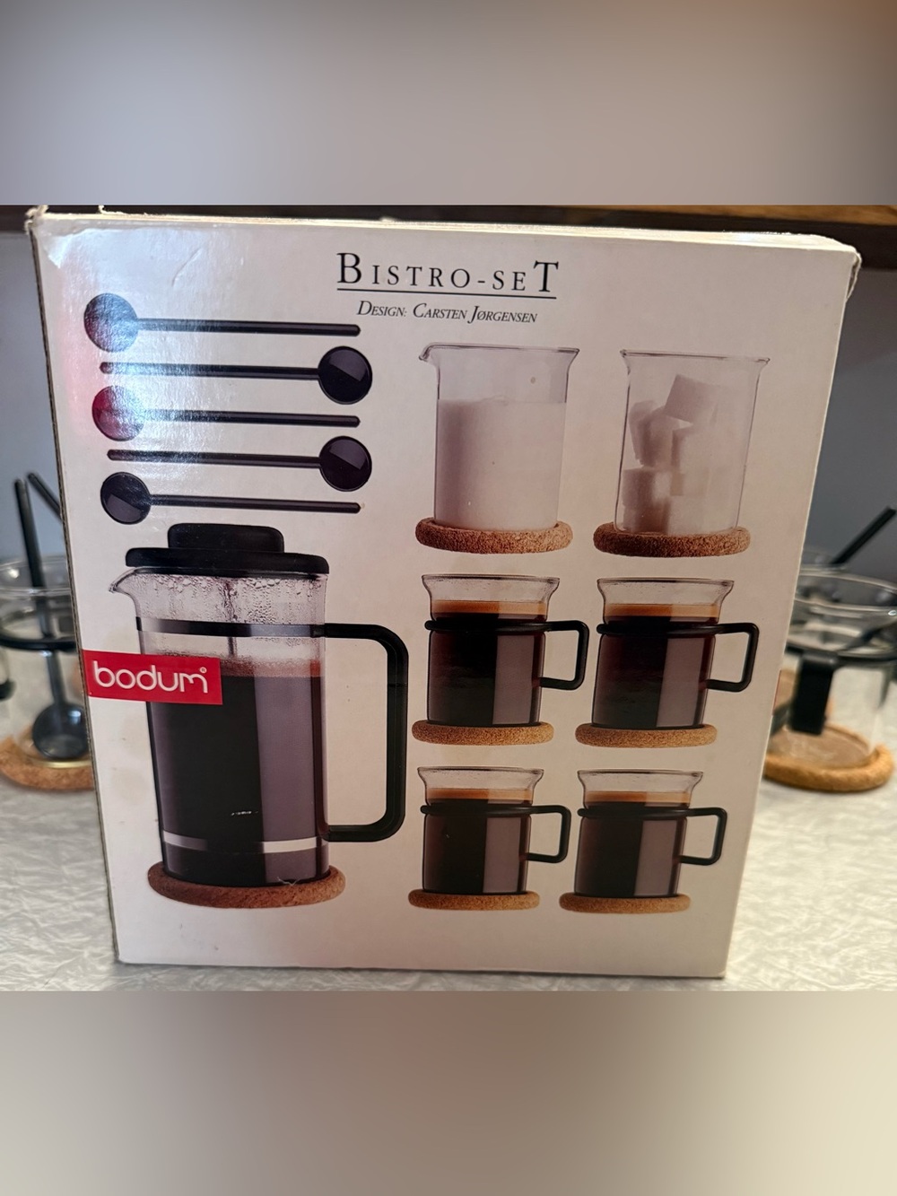 Vintage bodum 12 Piece Bistro Set in Box
